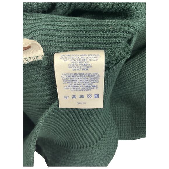 Vintage Lands End Sweater Mens XL Green Cotton Henley Pullover USA Retro 80s 90s - Picture 7 of 12